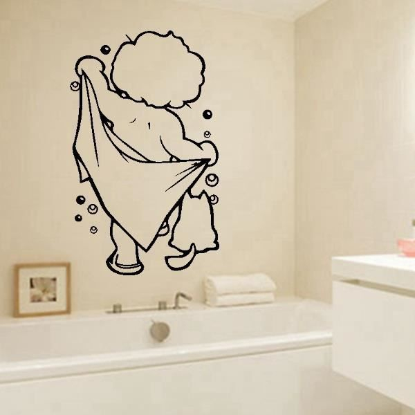 Diy Pvc Sticker Toilette Art Salle De Bain Décoration à Stickers Règlement Salle De Bain