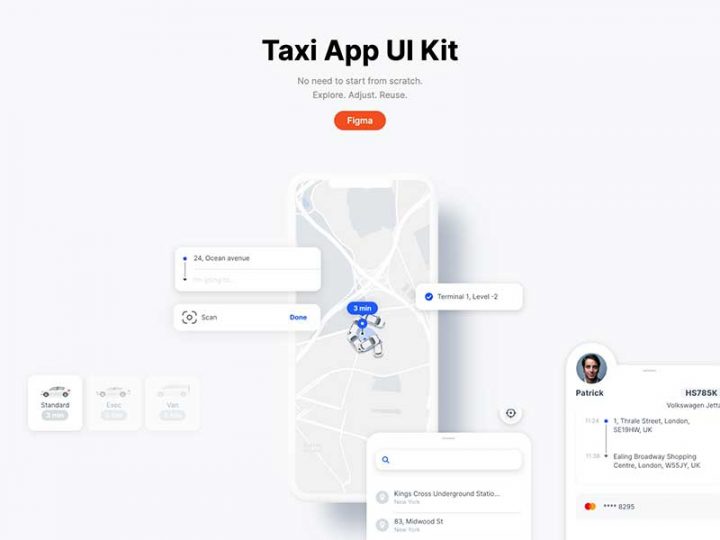 Download The Free Taxi App Ui Kit For Figma – Freebiefy pour Kit Location Gratuit