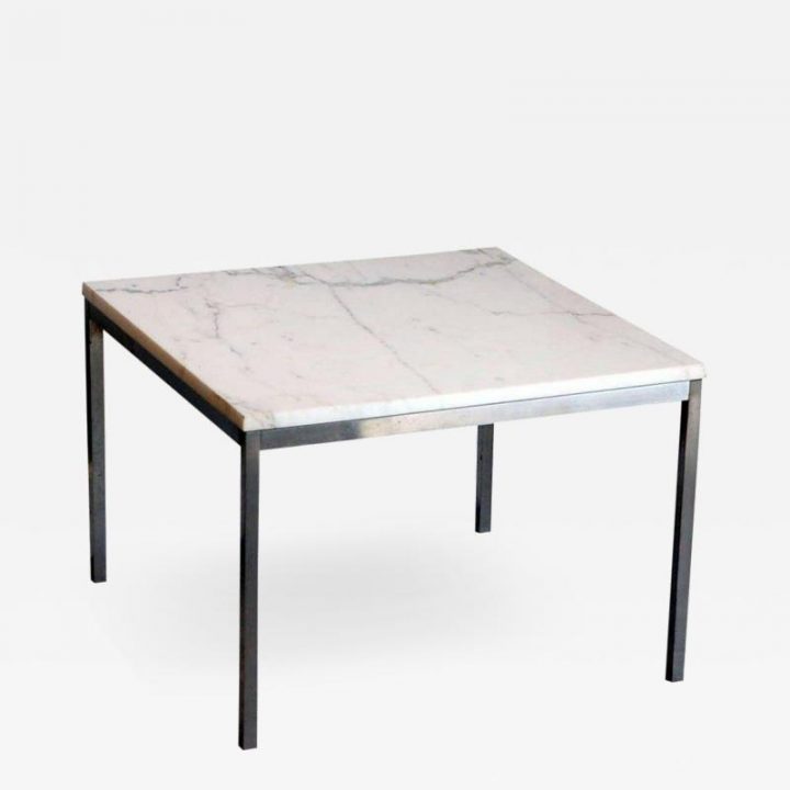 Florence Knoll – Original Marble And Steel Coffee/End dedans Table Florence Knoll Roche Bobois