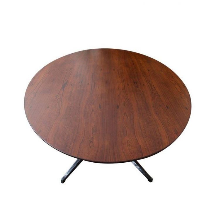 Florence Knoll Rosewood Oval Dining Table On Chrome Base tout Table Florence Knoll Roche Bobois