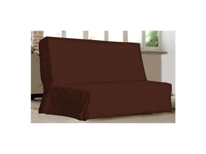 Housse Clic Clac À Nouettes Choco 140 X 200 Cm – Vente De dedans Housse De Clic Clac Conforama