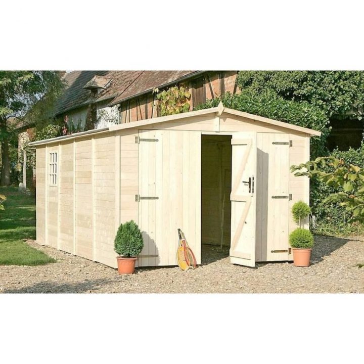 Jardin ᐅ Garage En Bois 3M X 5M- Albatros – 15M² – Porte tout Chalet Jardin Boutique