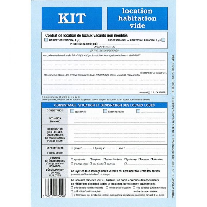 Kit Location Habitation Vide intérieur Kit Location Habitation Vide Pdf Gratuit