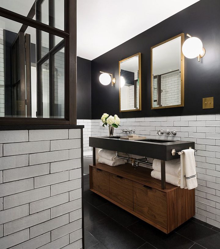 salle de bain meuble noir