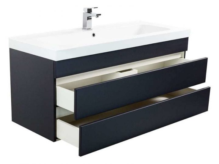 Meuble Salle De Bain Talis 120 Anthracite Satiné Avec encequiconcerne Meuble Salle De Bain Conforama