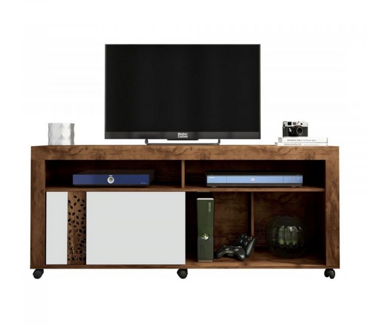 Meuble Tv 65 Pouces Maxi Wengé Et Blanc – Meuble Tv But serapportantà Meuble Tv Hauteur 70 Cm