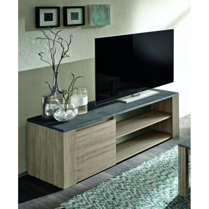 Meuble Tv Contemporain 130 Cm Jessica | Matelpro avec Meuble Tv Hauteur 70 Cm