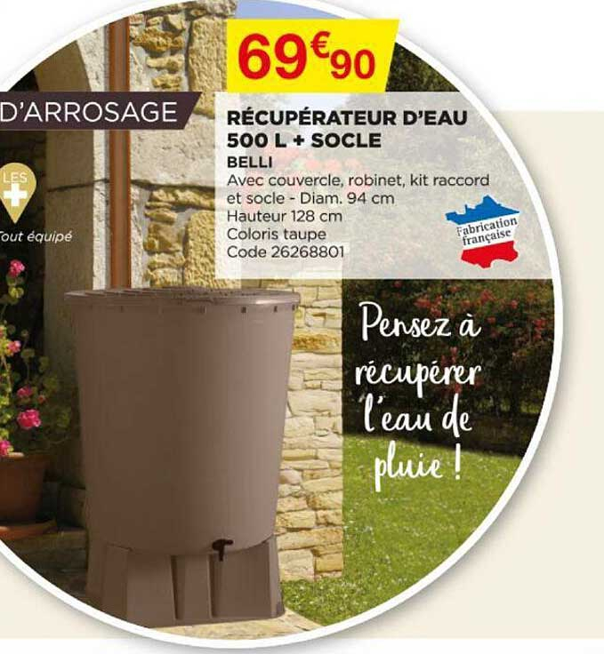 Offre Récupérateur D'Eau 300L Garantia Chez Brico Depot dedans Recuperateur Eau De Pluie Brico Dépôt