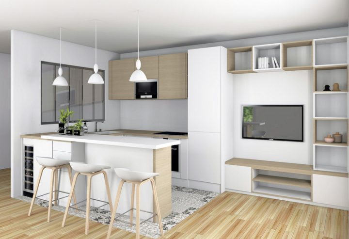 Plan De Cuisine Avec Sejour – Tendancesdesign.fr serapportantà Plan Sejour Cuisine 30M2