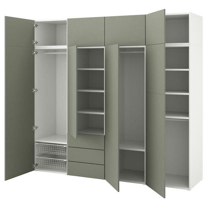 Platsa Armoire 9 Portes Et 3 Tiroirs – Blanc/Klubbukt Gris dedans Armoire De Jardin – Ikea