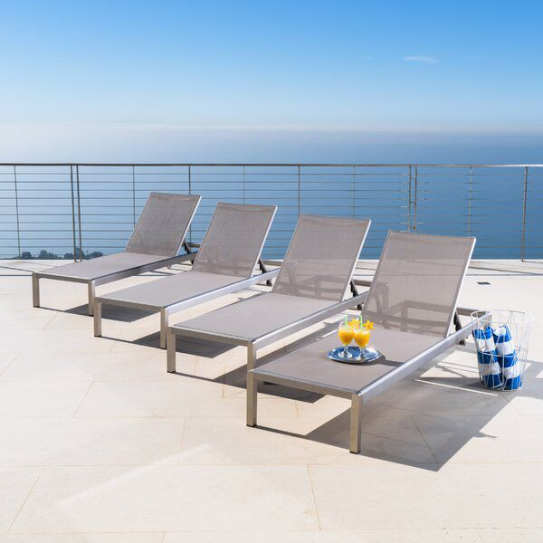 Royalston Mesh Sun Lounger Set | Outdoor Chaise Lounge à Royalston Mesh Chaise Lounge Set