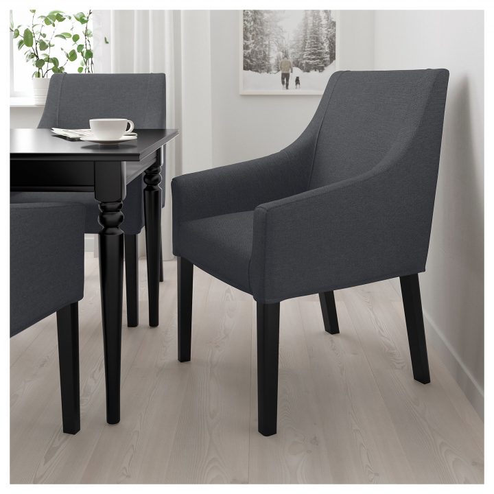 Sakarias Chair With Armrests, Black, Sporda Dark Grey pour Chaises Salle À Manger Ikea