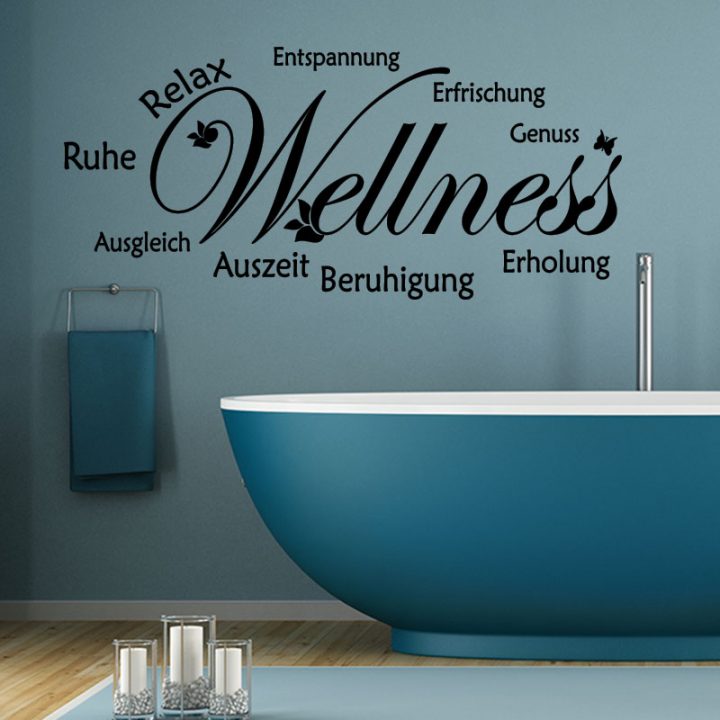 Sticker Citation Salle De Bain Ruhe Relax Entspannung intérieur Stickers Règlement Salle De Bain