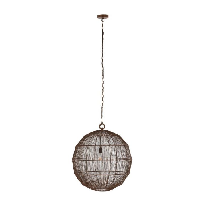 Suspension Boule 60 Cm En Métal Rouille | Maison Et Styles à Boule Décorative Métal Rouillé