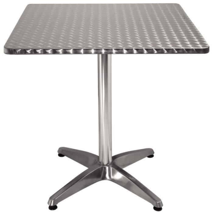 Table Bistro Carrée En Acier Inox 70 Cm – Achat / Vente tout Table Carrée Avec Pied Central