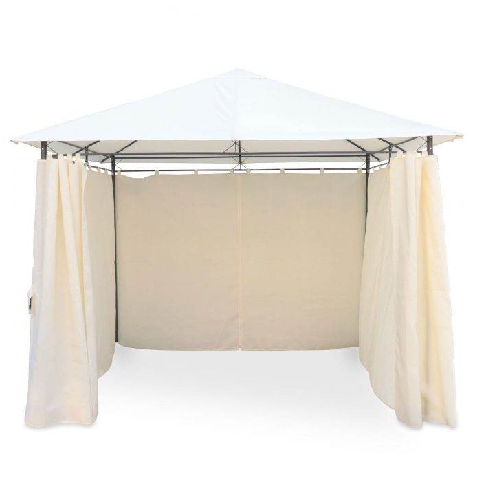 Tonnelle 3 X 3 M – Elusa – Toile Écru – Pergola Avec intérieur Tonnelle Parapluie Avec Rideaux