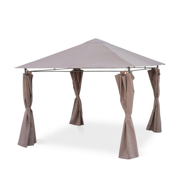 Tonnelle 3 X 3 M – Elusa – Toile Taupe – Pergola Avec destiné Tonnelle Parapluie Avec Rideaux