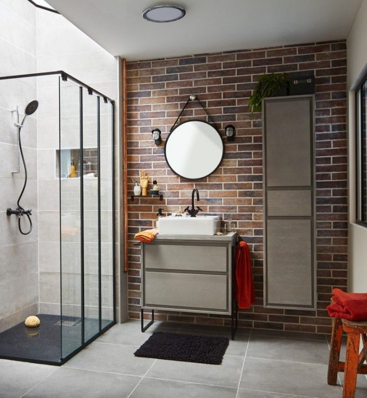 Une Salle De Bains Au Style Vintage Industriel | Idée serapportantà Rénovation Salle De Bain Leroy Merlin