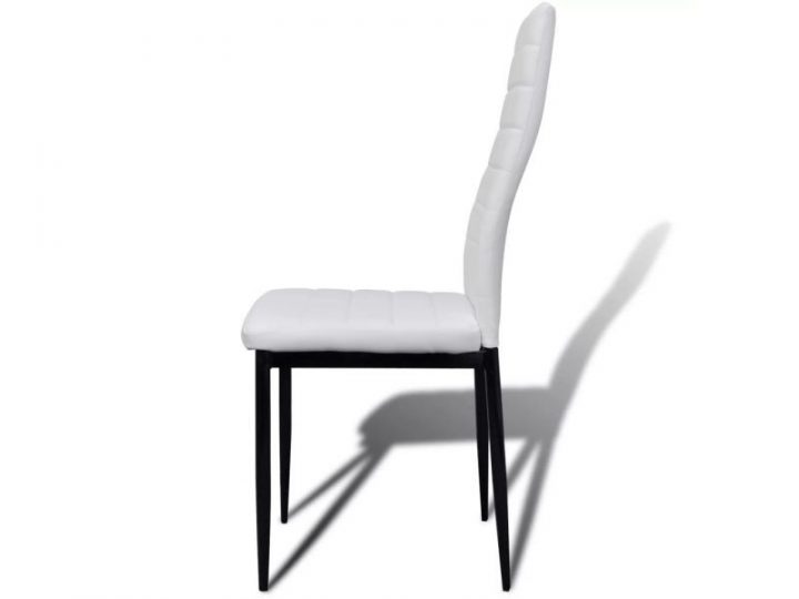 Vidaxl Chaises De Salle À Manger 4 Pcs Blanc Similicuir destiné Chaises Salle À Manger Conforama