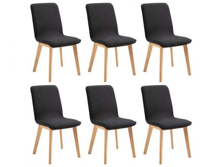 Vidaxl Chaises De Salle À Manger 6 Pcs Noir Tissu 276927 à Chaises Salle À Manger Conforama