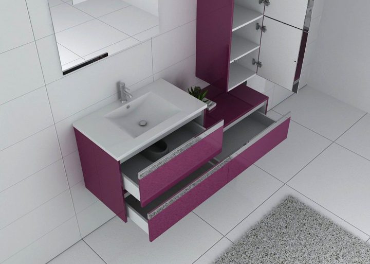 meuble salle de bain aubergine