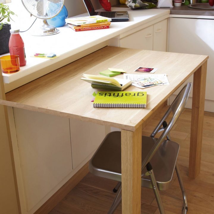 meuble avec table rabattable