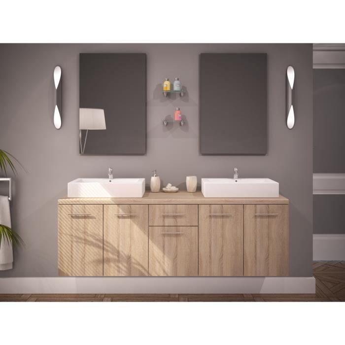 meuble salle de bain 150 cm double vasque sur pied