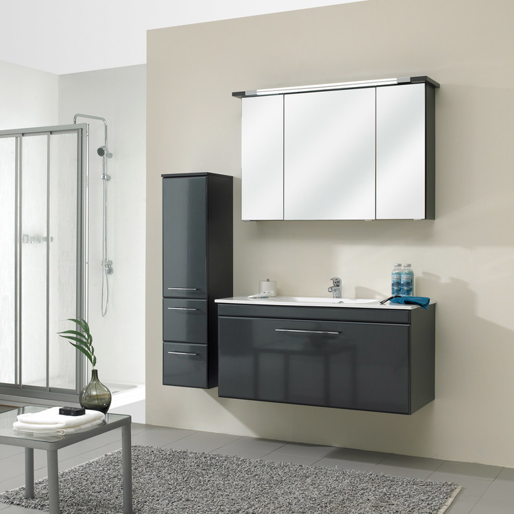 Armoire De Toilette 3 Portes Miroir Avec Éclairage L90 Cm pour Armoire De Toilette Imandra