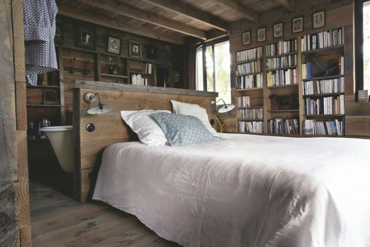 Au Lit | Cabane Bois, Salle De Bains Ouverte intérieur Bain Au Lit