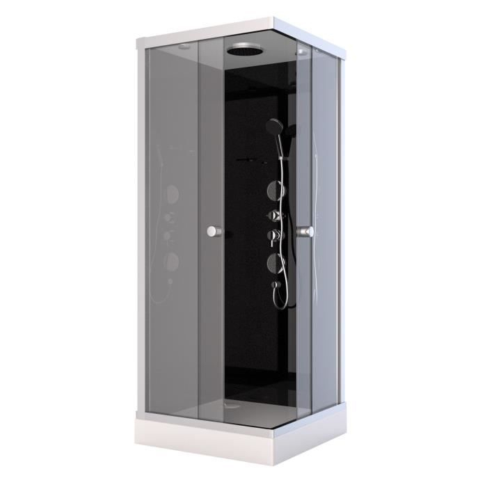 Aurlane Cabine De Douche Hydromassante Black Square 2 dedans Cabine De Douche Hydromassante 100X80