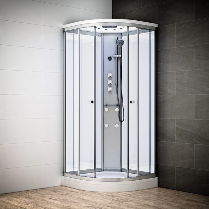 Cabine De Douche Hydromassage 80X80 Silver Blanc 1/4 De Rond encequiconcerne Cabine De Douche Hydromassante 100X80