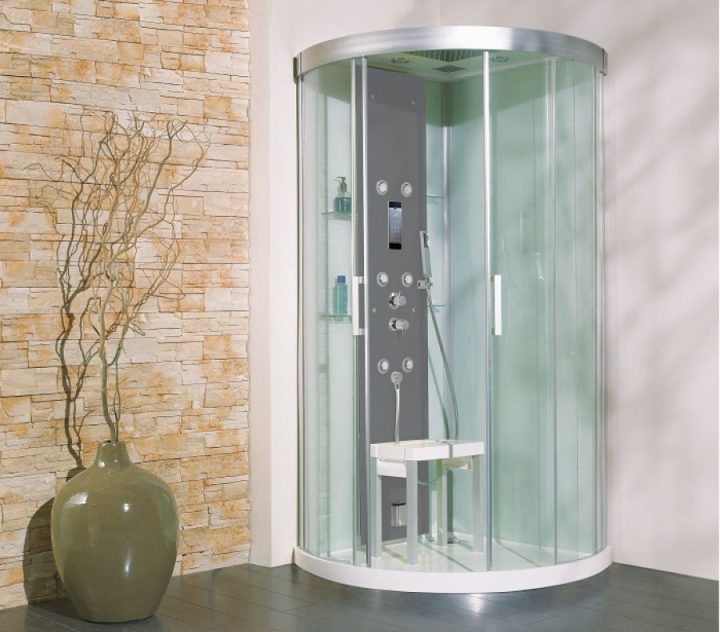 Cabine De Douche Kineform Hydro+Hammam 1/4 De Rond 90X90 pour Cabine De Douche Hydromassante 100X80