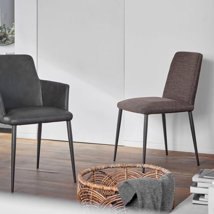 Chaise De Salle À Manger En Tissu Et Métal – Rob C03 concernant Chaise Salle A Manger Ikea Kattil