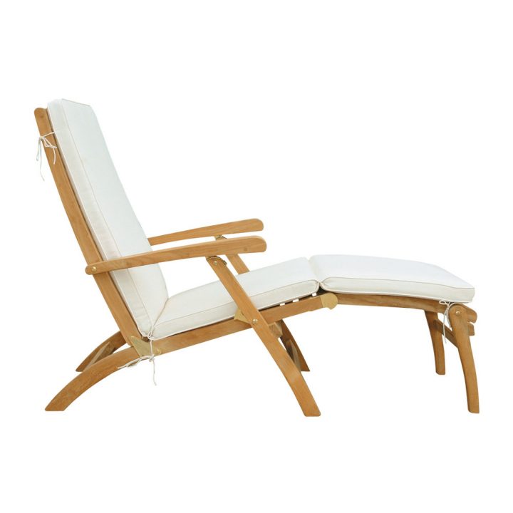 Chaise Longue En Teck Massif L 170 Cm Oléron | Maisons Du pour Matelas Chaise Longue Gifi