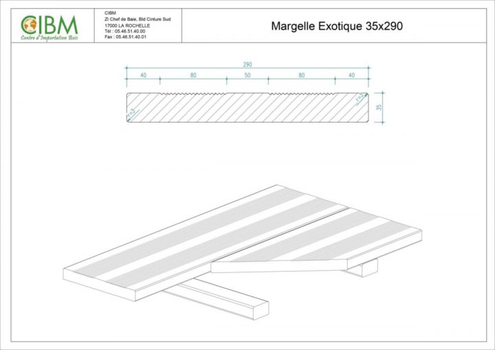 Cibm (Centre Import Bois) – Margelle Ipé 1Fdp 35X290Mm concernant Cibm Center De Importation Bois