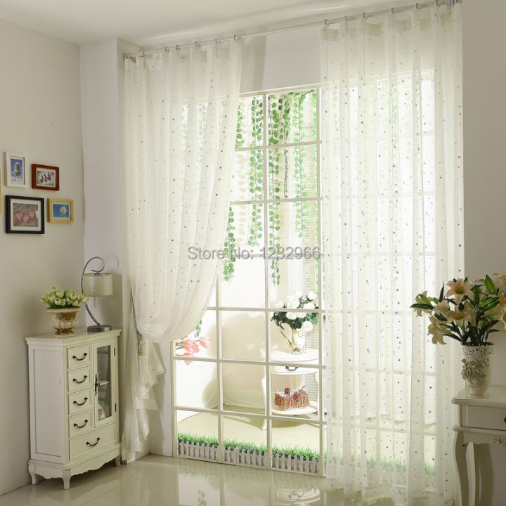 Cotton Voile Curtains White Fabric Sheer Silver Pressed serapportantà Voilage Lola En 150 De Large