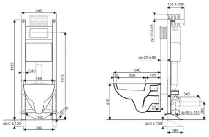 Dimension Standard De Wc Suspendus En 2020 | Wc Suspendu à Dimension Wc Pmr Download