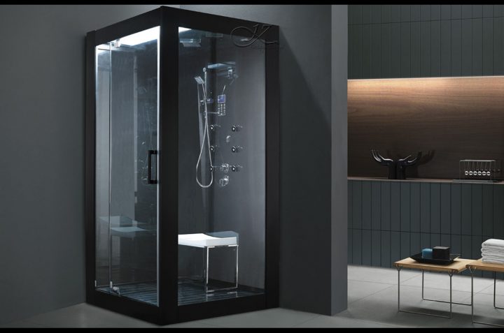 Douche Balnéo Hammam 'Black Calidris' – Commande Tactile dedans Les Cabine De Duches Maroc