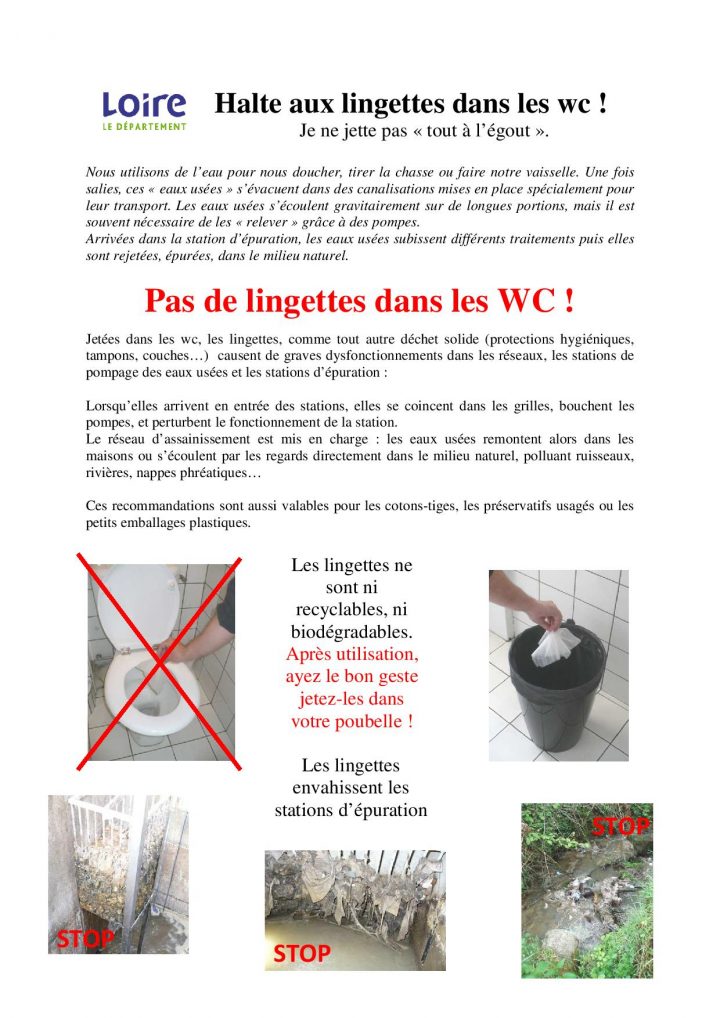 Halte Aux Lingettes Dans Les Toilettes – Mairie Sevelinges encequiconcerne Affiche Logo Ne Rien Jeter Dans Les Toilettes