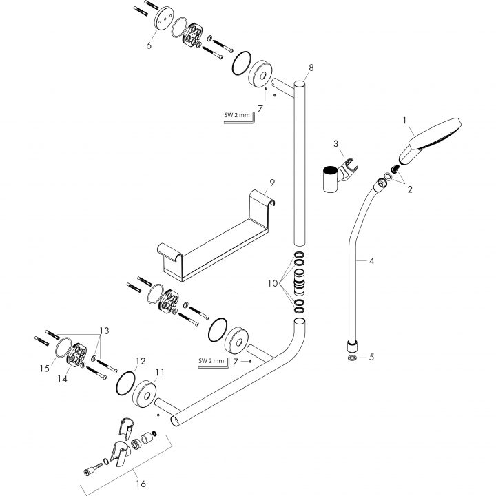 Hansgrohe Barres Murales: Raindance Select S, Set De dedans Plan De Montage Douche Aqualine Luna Gauche Pdf