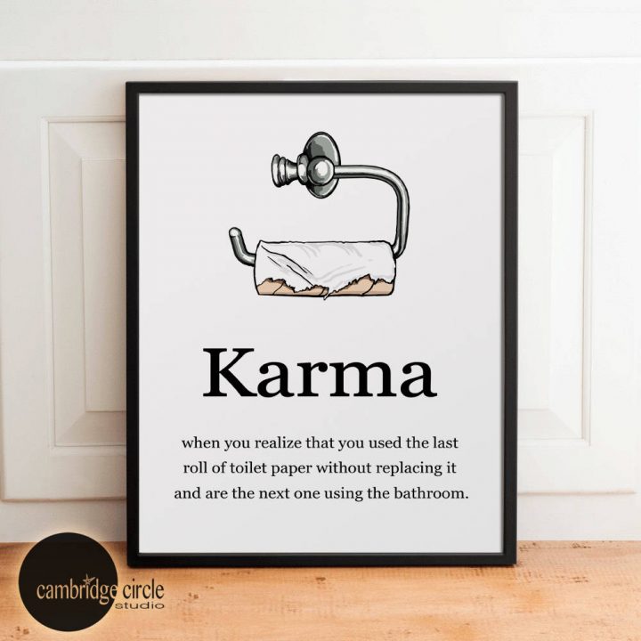 Karma Print Toilet Paper Instant Karma Karma Poster tout Poster Toilette Humour