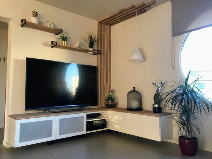 Meuble Tv Ikea Hack Wood Angle #Tasseau #Ikea #Etagere #Tv encequiconcerne Ekia Meuble Tele