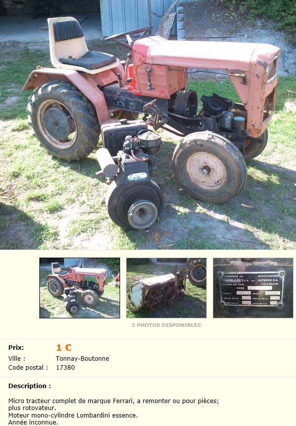 Micro-Tracteur Motostandard 1400 Sur Le Bon Coin tout Le Bon Coin Tracteur