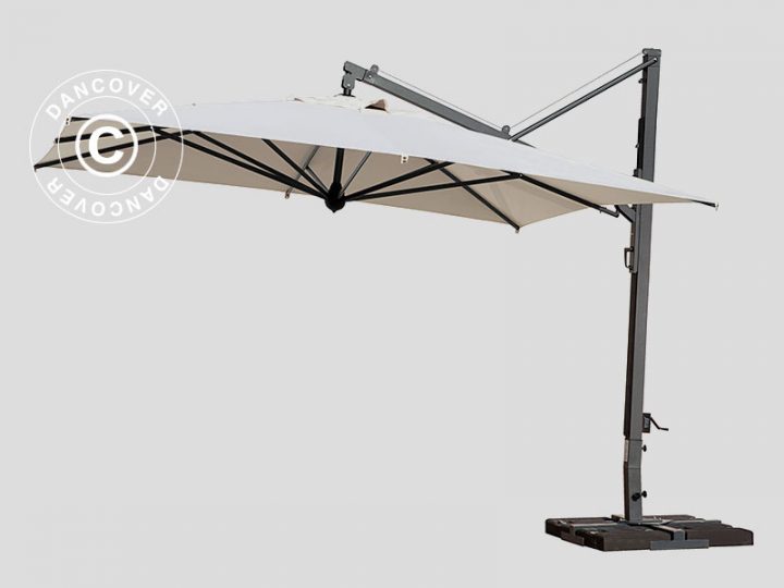 Parasol Déporté Galileo Maxi, 4X4M, Écru – Dancovershop Fr destiné Parasol Déporté 4X4M