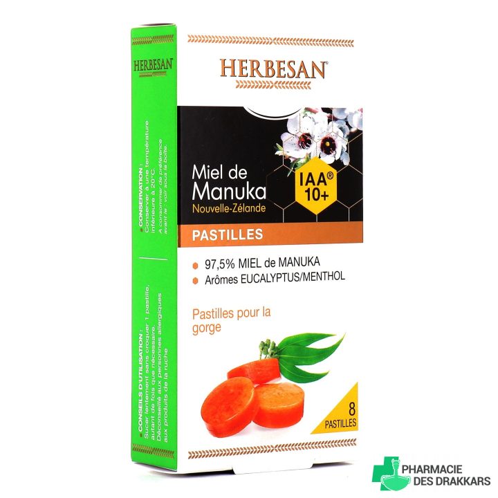 Pastilles Pour La Gorge Miel De Manuka – Herbesan serapportantà Des Pastilles Fervouses Pour Desenfecter