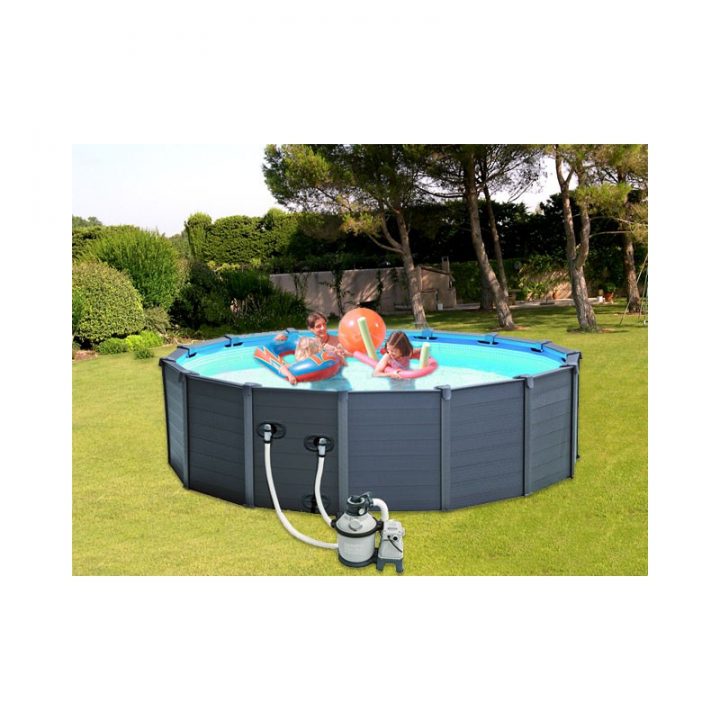 Piscina Intex Graphite Cu Cadru Metalic tout Piscine Intex Grzphite