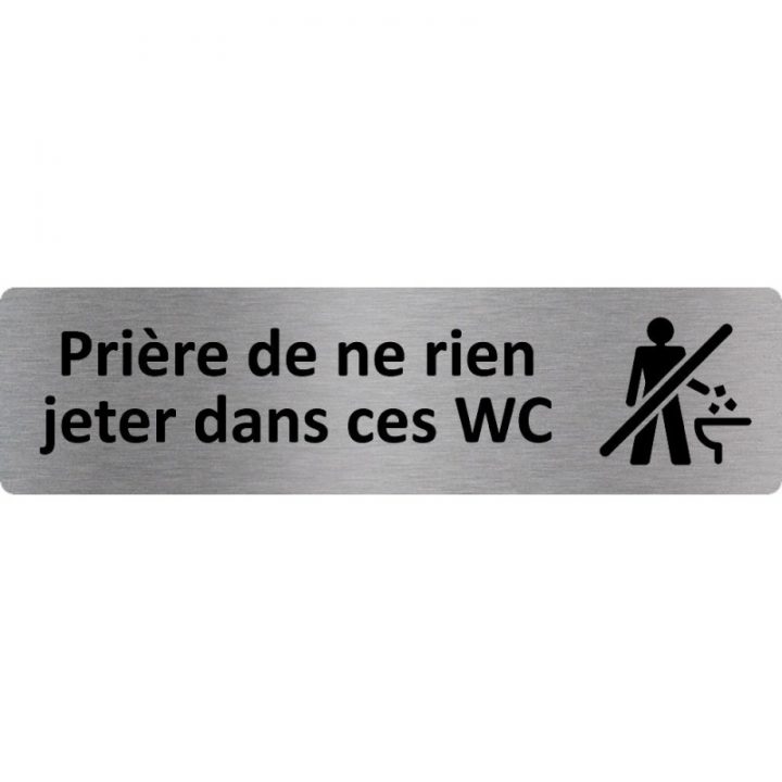 Plaque Porte Standard 45X170Mm " Prière De Ne Rien Jeter dedans Affiche Logo Ne Rien Jeter Dans Les Toilettes