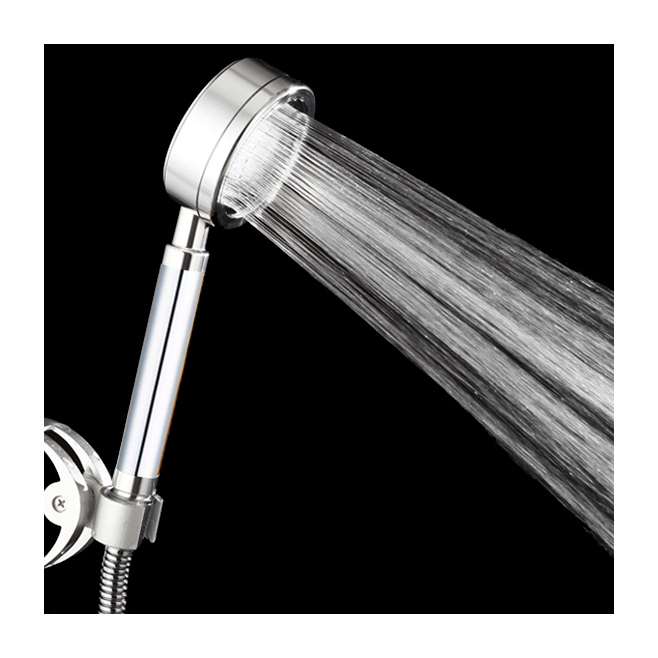 Pommeau Douche Rond Aluminium Haute Pression Argent encequiconcerne Haute Pression Pour Salle De Bain