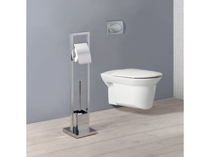 Porte-Papier Toilette Toma Support Sur Pied Pour Papier dedans Porte Papier Toilette Sur Pied Noir