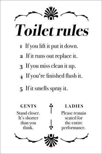 Posters Et Tableaux De Toilet Rules | Posterlounge.fr concernant Affiche Gratuite Toiletettes Hors Service